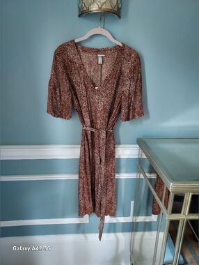 a new day Brown Patterned Wrap Dress